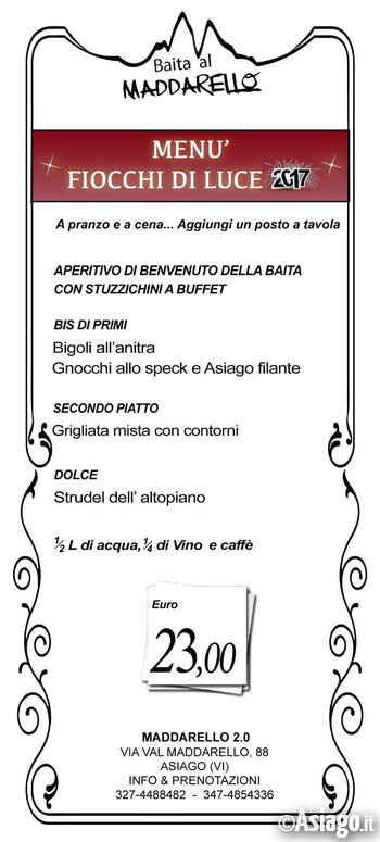 Menu fiocchi Menu fiocchi
