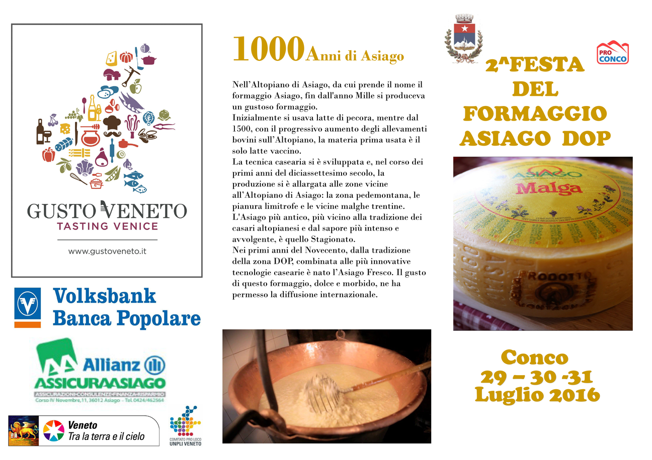 Volantino Festa del Formaggio Asiago DOP 2016 a Conco