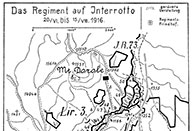 Cartina con le Linee Italiane ed Austriache nell'Estate del 1916