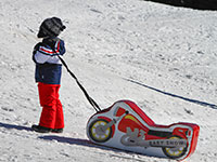 Bambino traina moto gonfiabile winter park val formica