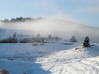 Verschneite Landschaft Centro Fondo Monte Corno