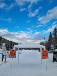 Langlaufstartpunkt am Langlaufzentrum Monte Corno