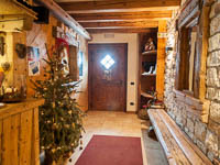 Entrance decorated for Christmas