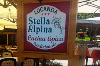 Cartello cucina tipica locanda stella alpina