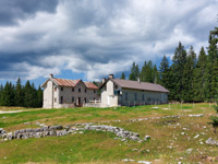 The stone farmhouses of Malga Mandrielle