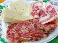 Soppressa bacon and alpine cheese