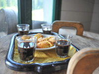 Coffee and biscuits in Malga Plain of Granezza