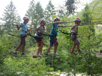 On the rope in the Junior Adventure course