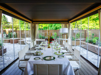 Lunch and dinners on the verandas all year round at the Hotel Sporting in Asiago