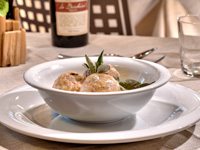 Dumplings with butter and sage