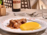 Beef Goulash with polenta