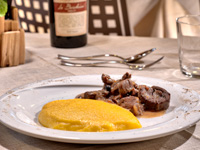 Venison stew with polenta