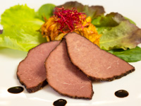 A special appetizer made with smoked meat