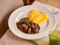 The stewed venison with polenta from the Pennar Restaurant