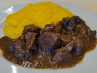 Gulasch with polenta from Campolongo Refuge