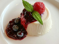 Yogurt pudding with berries