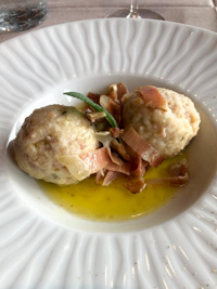 Canederli with butter, sage and speck