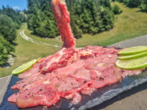 Meat carpaccio from Baita Monte Corno