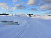 Paesaggio innevato circostante rifugio