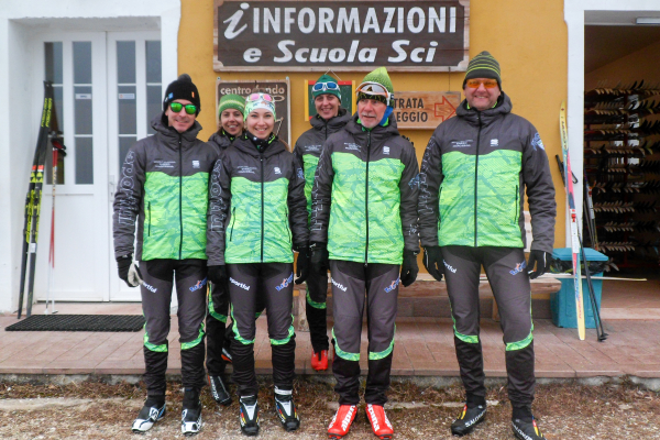 The instructors of the Enego Cross Country Ski School