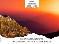 Panorami d’autunno foliage dal tramonto alle stelle