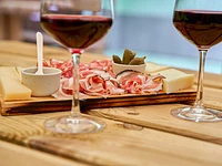 Platter and red wine, a perfect combination