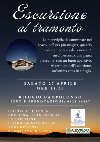 Escursione al Tramonto a Campolongo sabato 27 aprile 2024