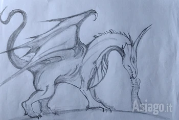 Il drago di Vaia disegno di Marco Martalar