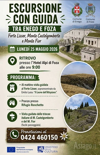 escursione guidata tra enego e foza 25 maggio 2026
