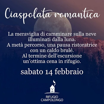 ciaspolata a campolongo con cena in rifugio 14 feb