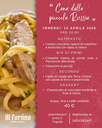 cena della piccola russia 2026 al fortino
