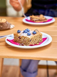 Köstlicher hausgemachter frischer Heidelbeerkuchen