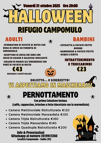 serata di halloween 2025 al rifugio campomulo
