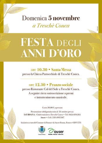 Roana festa degli anni d'oro a Treschè Conca 5 novembre 2023