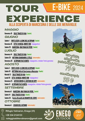 Guided E-bike tours of the Valmaron Refuge in Enego - from 19 May to 6 October 2024