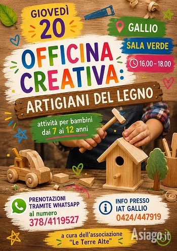 Artigiani del legno laboratorio per bambini a gallio