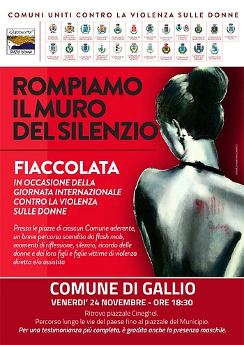 Rompiamo il muro del silenzio fiaccolata a Gallio contro la violenza sulle donne