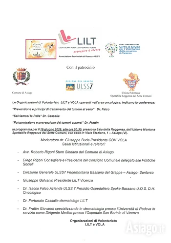 conferenza sulla prevenzione dei tumori della pell