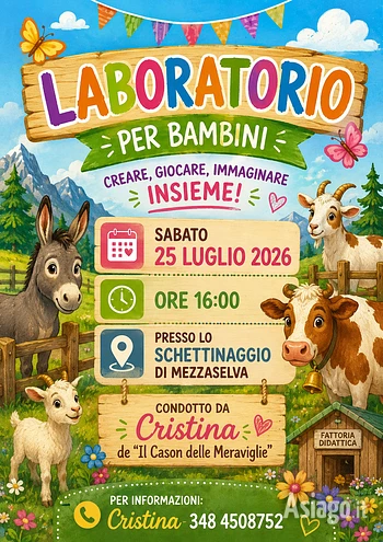laboratorio per bambini a mezzaselva di roana esta