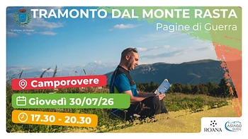 Tramonto dal Monte Rasta Pagine di Guerra escursione con Asiago Guide 30 luglio 2026