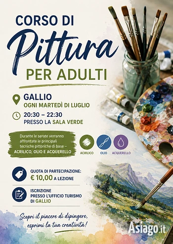 corso di pittura per adulti a gallio luglio 2026