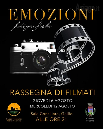 Proiezione filmato fotografico Padkos a Gallio agosto 2026