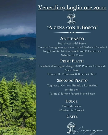 A cena con il bosco al Ristorante Campomezzavia di Asiago