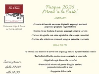 Pranzo di Pasqua 2026 al Ristorante Alpi di Foza sull