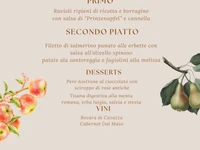 "Am Tisch mit Antonio und Lisa Cantele und alten Äpfeln" Abendessen im Hotel Ristorante Alpi di Foza - 23. September 2023