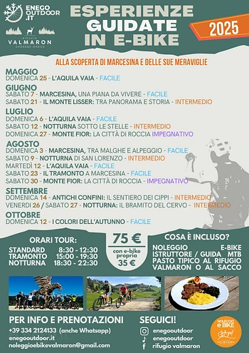 tour guidati in ebike del noleggio valmaron estate