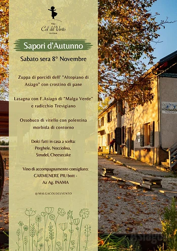 cena sapori d autunno a malga col del vento sabato