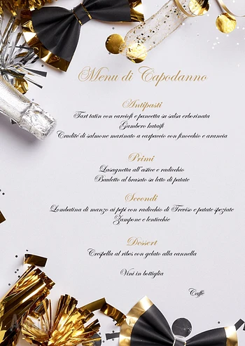 Menu San Silvestro 2025 Capodanno 2026 al Ristorante Des Alpes di Asiago