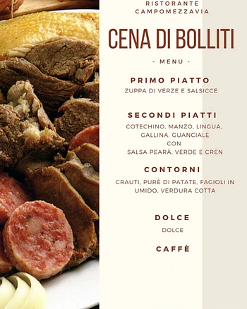 Cena di bolliti - Ristorante Campomezzavia