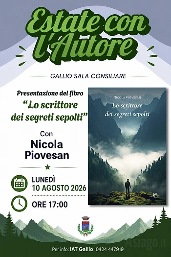 Incontro con Nicola Piovesan a Gallio agosto 2026